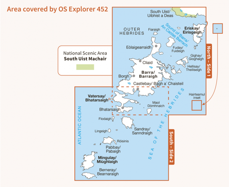 OS Explorer Map 452 - Barra and Vatersay / Barraigh Agus Bhatarsaigh-1